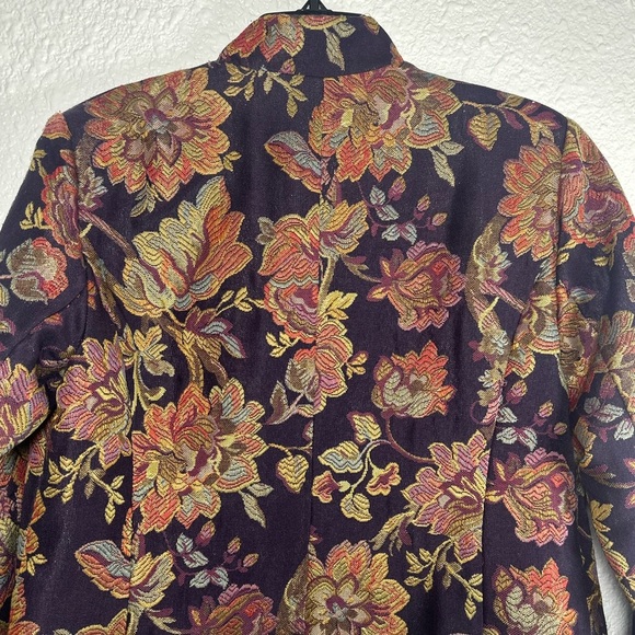 Coldwater Creek Floral Tapestry Jacket Women’s Petite Small Purple Multicolor - Picture 7 of 7
